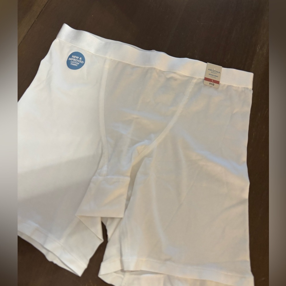 Arizona Jean Company Woman’s White Cotton Boxer Briefs Sz L NWT